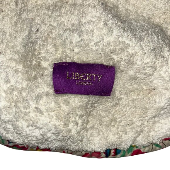 Liberty of London England classic floral flower print terry cloth back baby bib - Picture 2 of 3